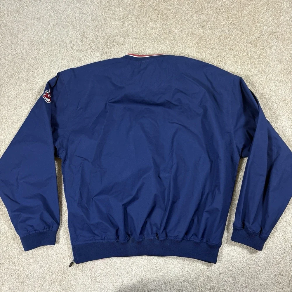 Cleveland Indians Pullover Mens Large Blue Nike MLB Chief Wahoo Windbreaker